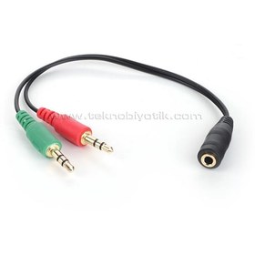 Resim Dark 2X3.5Mm Stereo Erkek - 3.5Mm Stereo Dişi Y Kablo Dk-Cb-Auc0 