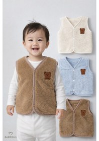 Resim Babyden's 3 Lü Welsoft Yelek Seti Erkek Bebek Çocuk Kışlık Peluş Yumuşak Çıtçıtlı Bebek Yeleği Çok Renkli 