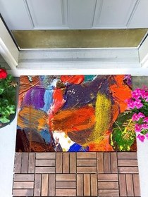 Resim Monnhein Rengarenk Kapı Önü Paspası Dekoratif Kapı Paspası Dış Mekan Paspas Ev Içi Paspası 45x70cm 