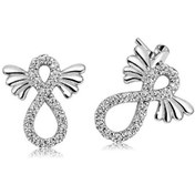 Resim Caelo Gümüş Kanatlı Sonsuzluk Çivili Küpe 