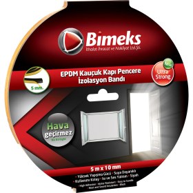 Resim Bimeks Epdm Kauçuk Kapı Pencere Bandı 5Mmx10Mmx5Mt Siyah 