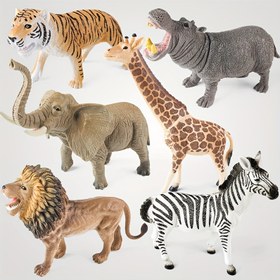 Resim Simüle vahşi hayvan model oyuncakları, 3 yaş ve üzeri çocuklar için uygun eğitici PVC oyuncaklar, büyük vahşi hayvan oyuncakları, öğrenme oyuncakları bilişsel modeller 