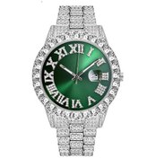 Resim Yeşil Lüks Roma Ölçekli Takvim Hipster İzle Erkek İş Saati Zarif Yuvarlak Parça İzle Hediye 