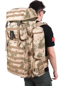 Resim KORDAK 110 Lt Su Geçirmez Cordura Kamuflaj Askeri Çanta - Dağcı Arazi Operasyon Çantası 