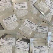 Resim Takı Yapımı İçin 1000 Adet 1.0-2.5mm Yuvarlak Beyaz Gevşek Kübik Zirkonya, CZ Yapay Değerli Taş 