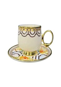 Resim Roykıng Sarı Çiçekli 6 Kişilik Kahve Fincan Takımı Sarı 