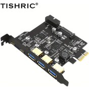 Resim Dashanshop Tıshrıc Pcıe Usb Genişletme Kartı 3x Usb 3.0 2x Type-c Sata Güç Siyah 