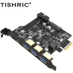 Resim Dashanshop Tıshrıc Pcıe Usb Genişletme Kartı 3x Usb 3.0 2x Type-c Sata Güç Siyah 