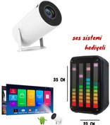 Resim teknotrust 100 Akıllı Projeksiyon Android Wifi,bluetooth Ses Sistemi Hediyeli Beyaz 3000 Saat 2 Yıl HD 1000:1 