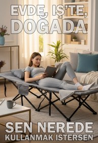 Resim EFSANE KAMP - Konfor Ultralight Kampet Portatif Kamp Yatağı Gri- 190x68x35cm 