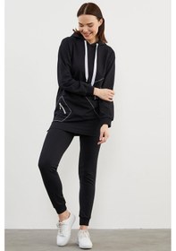 Resim Oversize Kapüşonlu Eşofman Takım - Siyah Siyah 