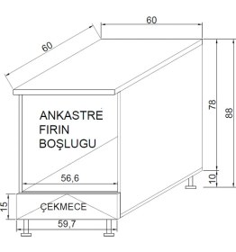 Resim Bmd Ankastre Ocak Dolabı 