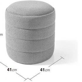Resim Lüks Cnc Çizgili Yuvarlak Puf Makyaj Masası Pufu Dekoratif Ayak Uzatma Kırık Beyaz Model Siyah 