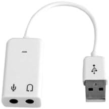 Resim USB Ses Kartı Çevirici 7+1 Dönüştürücü Laptop Harici Ses Kartı Kablolu Beyaz, DRSESKABLO2 