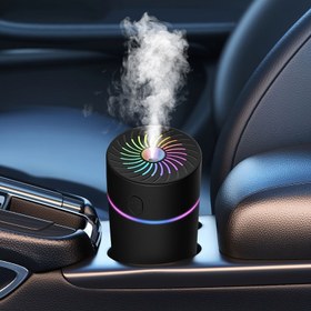 Resim Araç Hava Ferahlatıcı, Aroma Difüzörü, 7 Renkli LED Soğuk Buhar Küçük Masa Nemlendirici ve Araba Parfüm Dağıtıcısı ile (2 Püskürtme Modu) - Ev, Ofis, Yatak Odası ve Otomobil için İdeal. Noel, Doğum Günü ve Eve Taşınma Partisi hediyesi olarak mükemmel 