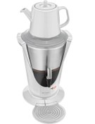 Resim Arzum Kallavi Semaver Çelik Gövdeli Porselen Demlikli Beyaz 1500W AR3011 