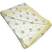 Resim Vavbaby Ayıcık Desenli Bebek Tek Kat Kapitone Battaniye Kundak 80x90 Cm Sarı 