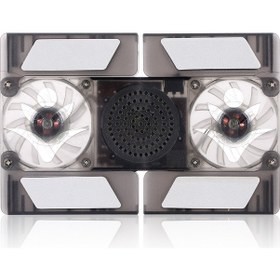 Resim Vkemall Taşınabilir Katlanabilir Usb Soğutucu - Çift Fanlı Laptop Standı Siyah 
