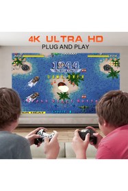 Resim Genel Markalar S40 Max 4K HD 1080P Bluetoothlu Projektör + 2 Kablosuz Joystickli & Dahili 3000 Oyun 