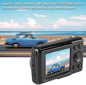 Resim Dijital Kamera Kaydedici, 2MP 720P 30FPS HD Mini Video Kamera Taşınabilir 16X Yakınlaştırma Gençler için Çocuklar Yeni Başlayanlar için Dış Mekan için(siyah) 