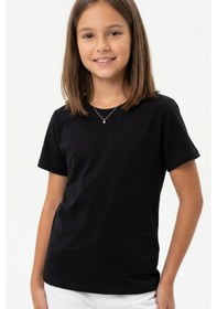 Resim Modanıno Kız Çocuk 2'li T-shirt Geniş Kalıp Ve Basic 6-14 Yaş 12692ds Siyah 
