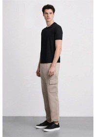 Resim DeFacto Jogger Gabardin Pantolon Beli Lastikli Kargo Cepli Lastikli Paça E1037AX24WNBG766 