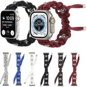 Resim Sones iOS Uyumlu Watch Series 4 İçin 40mm İpek Gümüş Boncuklu Örgülü Saat Bandı 