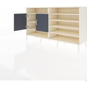 Resim Hyperion Konsol 7 Raflı 2 Kapaklı 176x44x99 Aytaşı-antrasit/çam Aytası/antrasıt - Aytası 