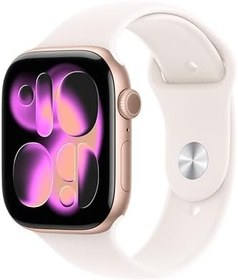 Resim Apple Watch Series 11 GPS 46 mm Roze Altın Rengi Alüminyum Kasa Akıllı Saat ve Bulut Pembesi Spor Kordon - S/M. Uyku Skoru, Fitness Takibi, Sağlık İzleme, Hep Açık Ekran, Suya Dayanıklı Tasarım 