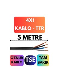 Resim Öznur 4x1 Ttr Kablo Metre Seçenekli Siyah - 5 Metre 