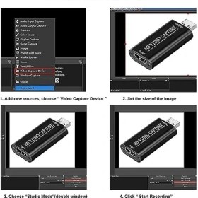 Resim Daisy Home Ses Video Yakalama Kartı 1080P 30FPS HDMI USB Yakalama Kartları Video Kamera Oyun - Canlı Akış - Video Konferans - Öğretim Için Aksiyon Kamerası ile Kayıt 