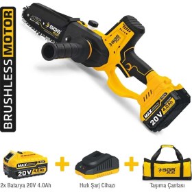 Resim SÜS Mey Ithalat® Sgs 5310 Zincirli Kömürsüz Ağaç Budama Testeresi 20 Volt 