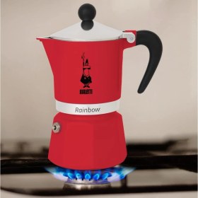 Resim Braventa Collection - Rainbow: 1 Cup Ocak Üstü Espresso Pişirici - 60ML - Kırmızı Renk - Alüminyum Gövde - Patentli Güve 