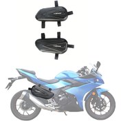 Resim Motosiklet Yan Montaj Çantaları Çifti, Her İki Yanında Motosiklet Çerçevesi Çantası, Depolama Torbası, Çift Fermuar Tasarımı Yan Torba, Dahili Sınıflandırma Mesh Cebi, Çeşitli Tüpler ve Arabalar İçin Uygun 