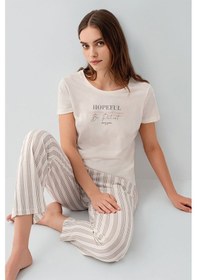 Resim Pierre Cardin Kadın Krem Pijama Takım Pc9176-s-v2 Krem 