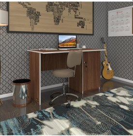 Resim Kenzlife Ofis Masası Kamikaze Cvz Sağ 75 120 80 Kilitli Kapaklı Dolap Şeritli Bilgisayar Çalışma Masası 