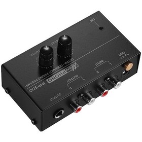 Resim Padalink Siyah Ultra-kompakt Metal Phono Preamp, Ses Kontrolü, Rca Ve 1/4 Trs Bağlantıları, 110-240v Avrupa Standartı 10" 