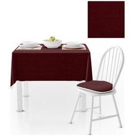 Resim Bordo Kadife Dokulu Masa Örtüsü 180x260 