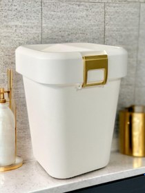 Resim COB-410G Comfort Dustbin 8 Litre Çöp Kutusu Kovası Gold 