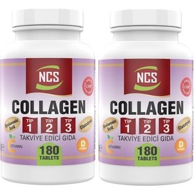 Resim Ncs Collagen Kolajen Tip 1-2-3 Hyaluronic Acid 180 Tab 2 Adet 