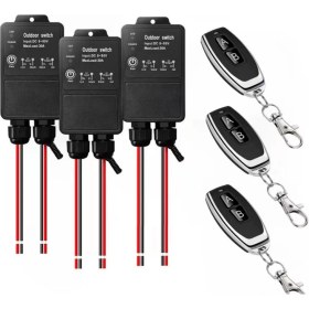 Resim Serfhyff 433MHZ Kablosuz Uzaktan Kumanda Anahtarı Su Geçirmez Kablosuz Alıcı DC8V-80V 30A Pompa Fan Işığı Için Verici (Yurt Dışından) 