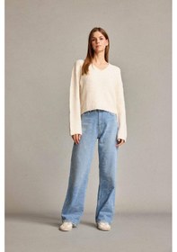 Resim Defacto Baggy Fit Yüksek Bel Düz Paça Jean Pantolon G0586ax25smbe702 Mavi 