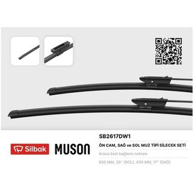 Resim Sılbak Sb2617dw1 Ön Silecek Süpürgesi 650/430mm Muz Tipi C4 Cactus E3 02/14 