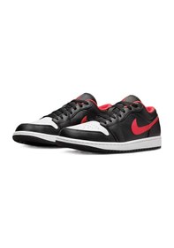 Resim Nike Air Jordan 1 Low Leather Sneaker Hakiki Deri Unisex Günlük Spor Ayakkabı Siyah Siyah 