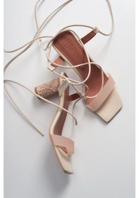 Resim Luvishoes 801 Ten Cilt Topuklu Kadın Sandalet Ten Rengi 
