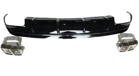 Resim Mercedes W176 12-15 A45 Uyumlu Difüzör & Egzoz Seti (Parlak Siyah) - Silver Egzoz İle (AMG PAKET İÇİN) 