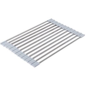Resim Mutfak Rafı Lavabo Kase Katlanır Su Filtreleri 33x22cm Gri 