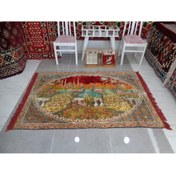 Resim Çift Tavus Kuşlu Kadife Duvar Halısı, Hayvanlı Duvar Süsü 175 x 116 Cm 709 