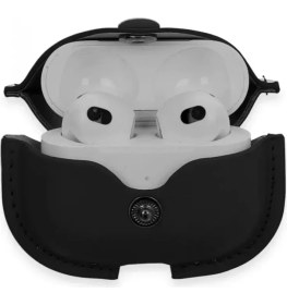 Resim Pileli Store Newface Airpods 3 (3.nesil) Çanta Deri Kılıf - Siyah 