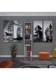 Resim Kenzlife Kitaplık Süper Ga 180 40 19 Gri 6 Katlı Tek Bölme Çift Bölme Opsiyonlu Ofis Mutfak Banyo Dolabı Arkalıksız 